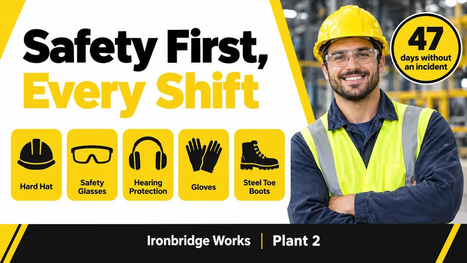 Factory safety screen example