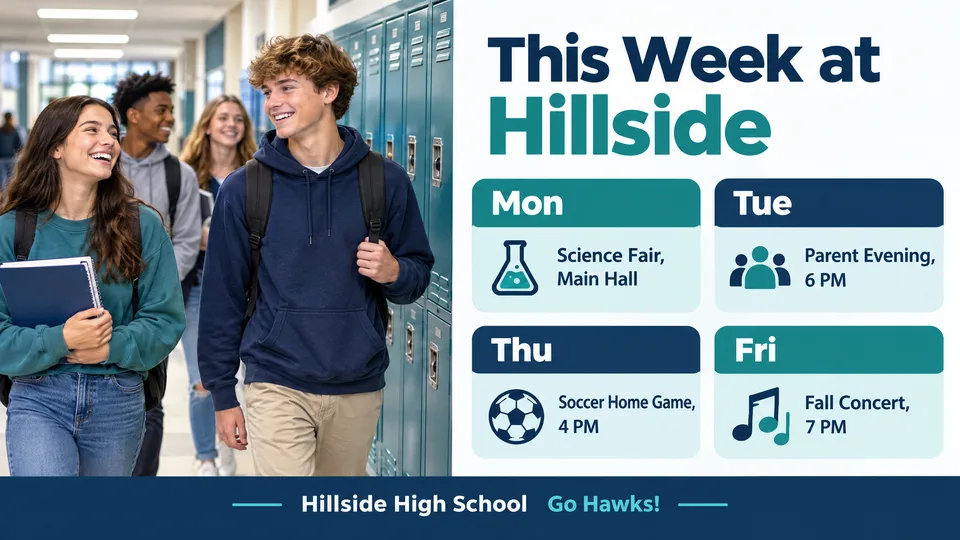 School week screen example