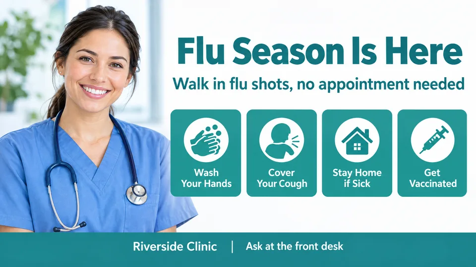 Clinic health tips screen example
