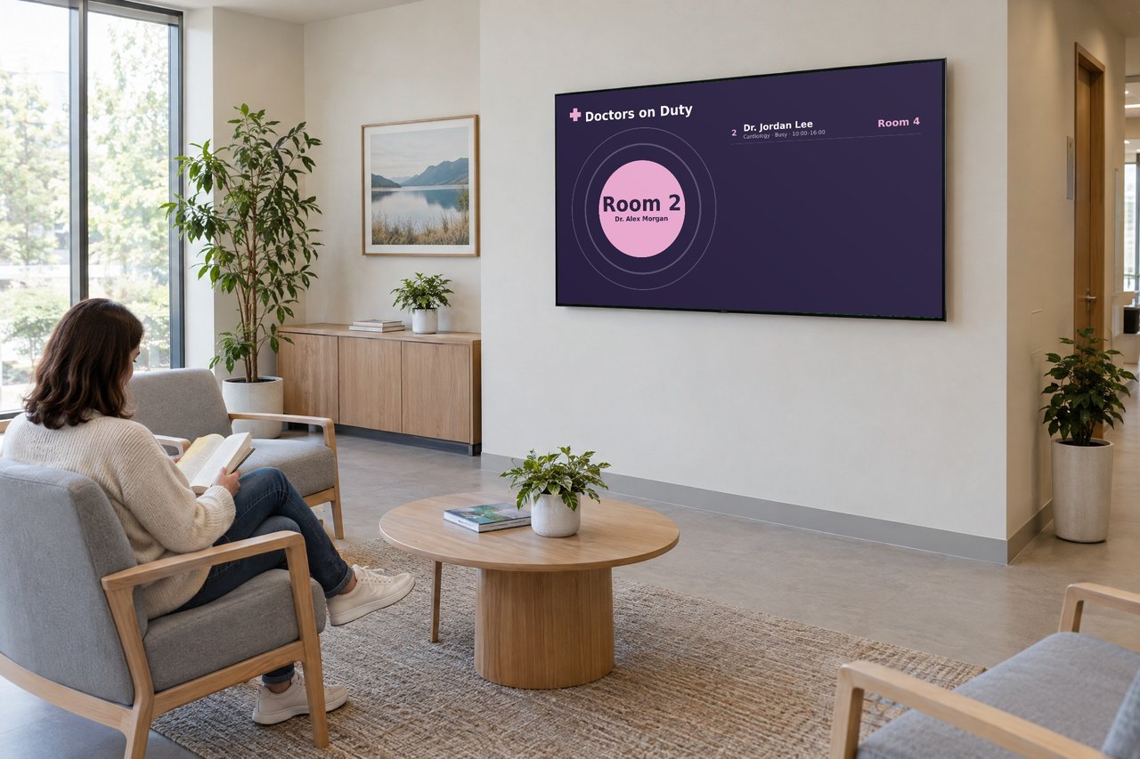 Healthcare clinic screen