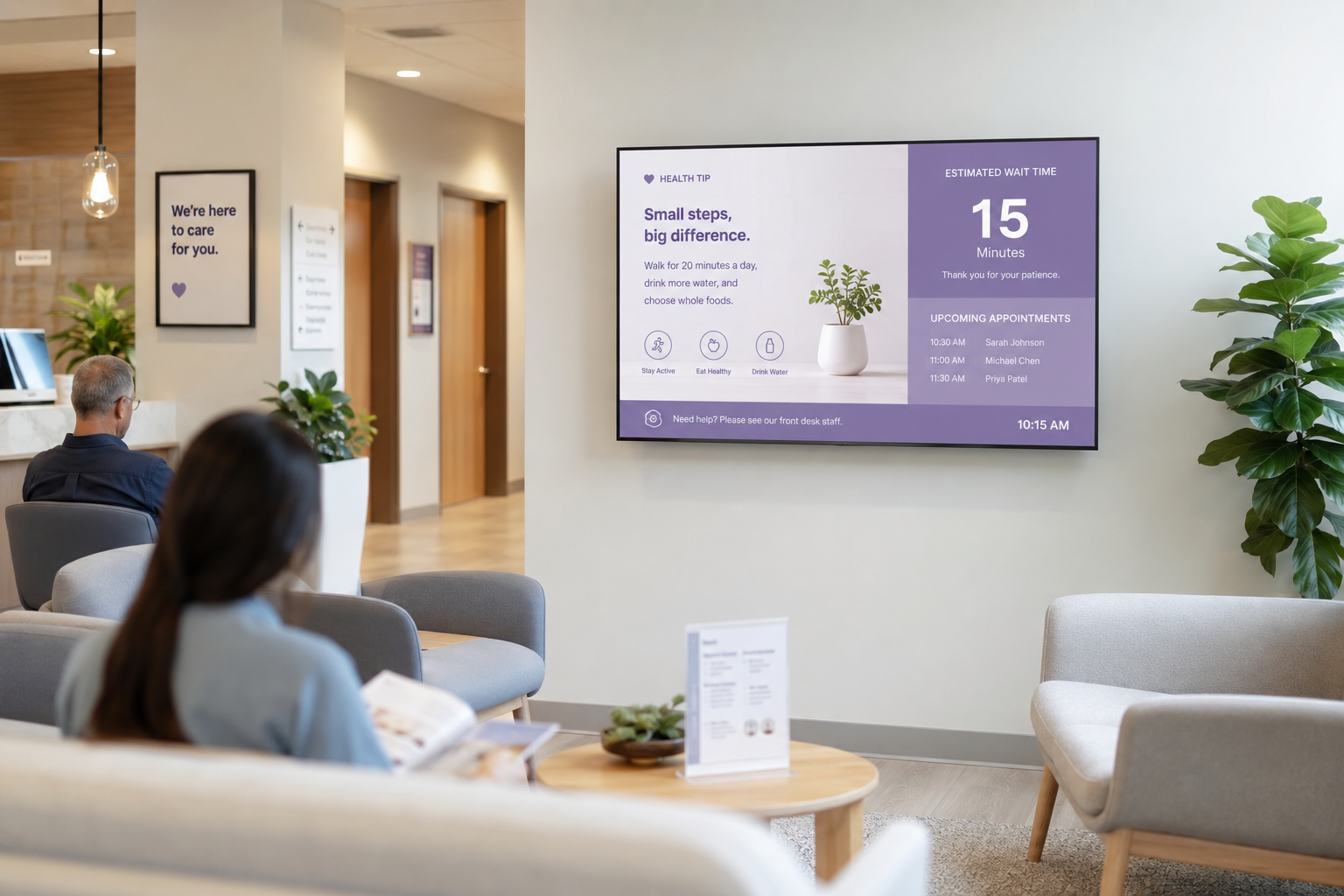 Healthcare clinic screen