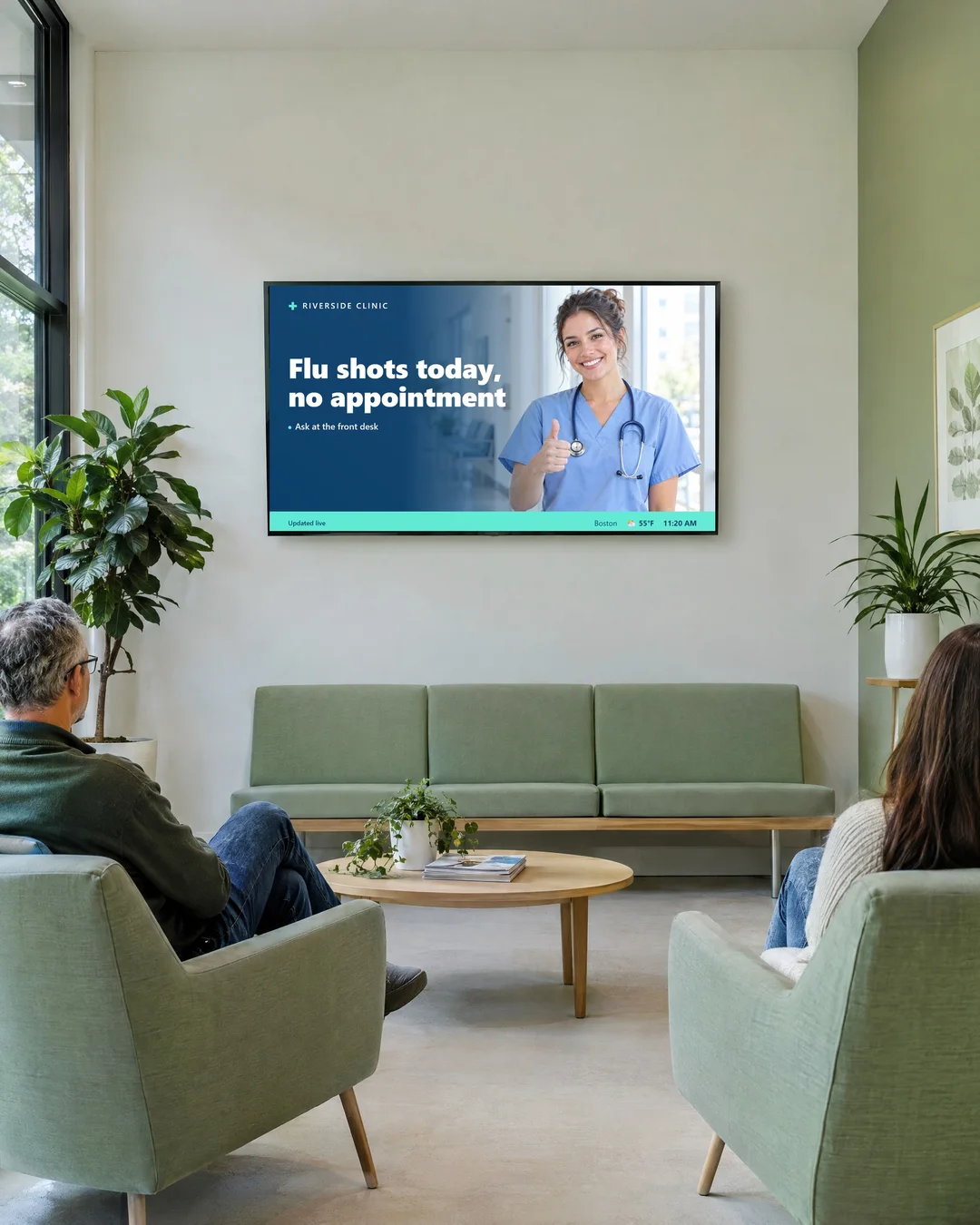 SignageTube screen in a clinic