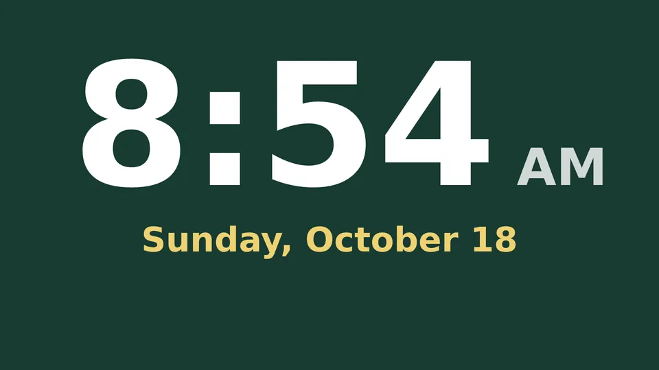 Clocks Live Page, centered digital layout
