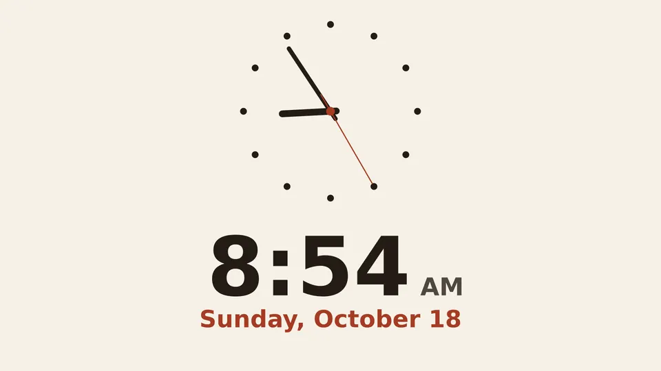 Clocks Live Page, analog over digital layout