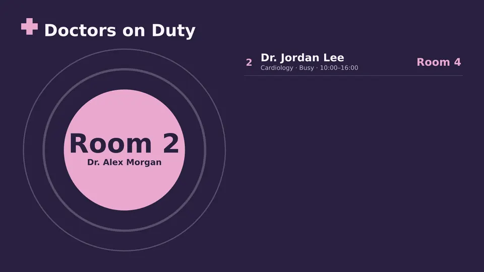 Doctor roster Live Page, concentric rings layout