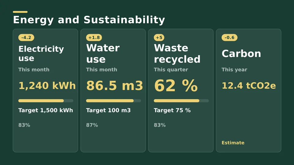 Energy and sustainability Live Page, tall columns layout