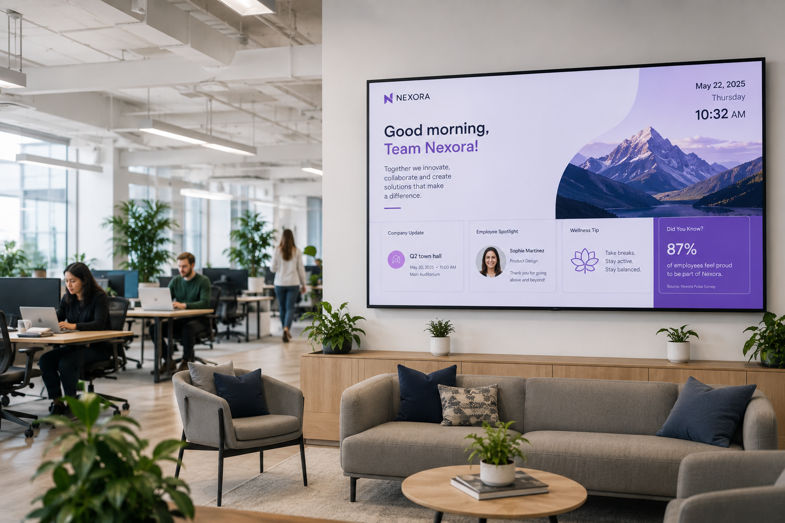 Digital signage software managing screens