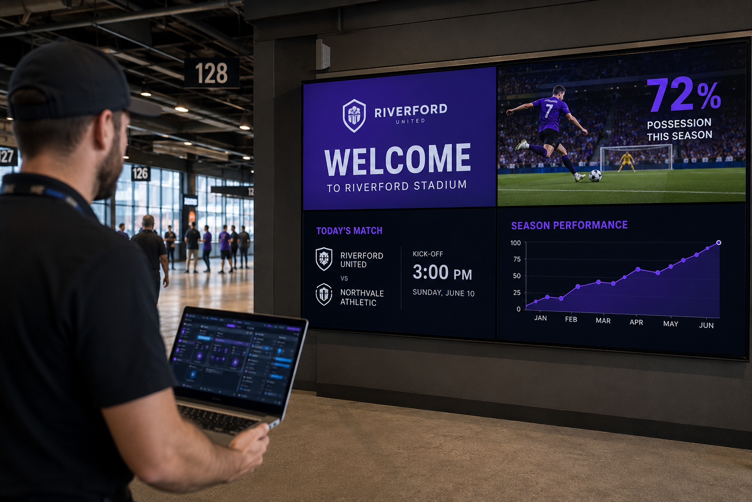 AV integrator managing a video wall