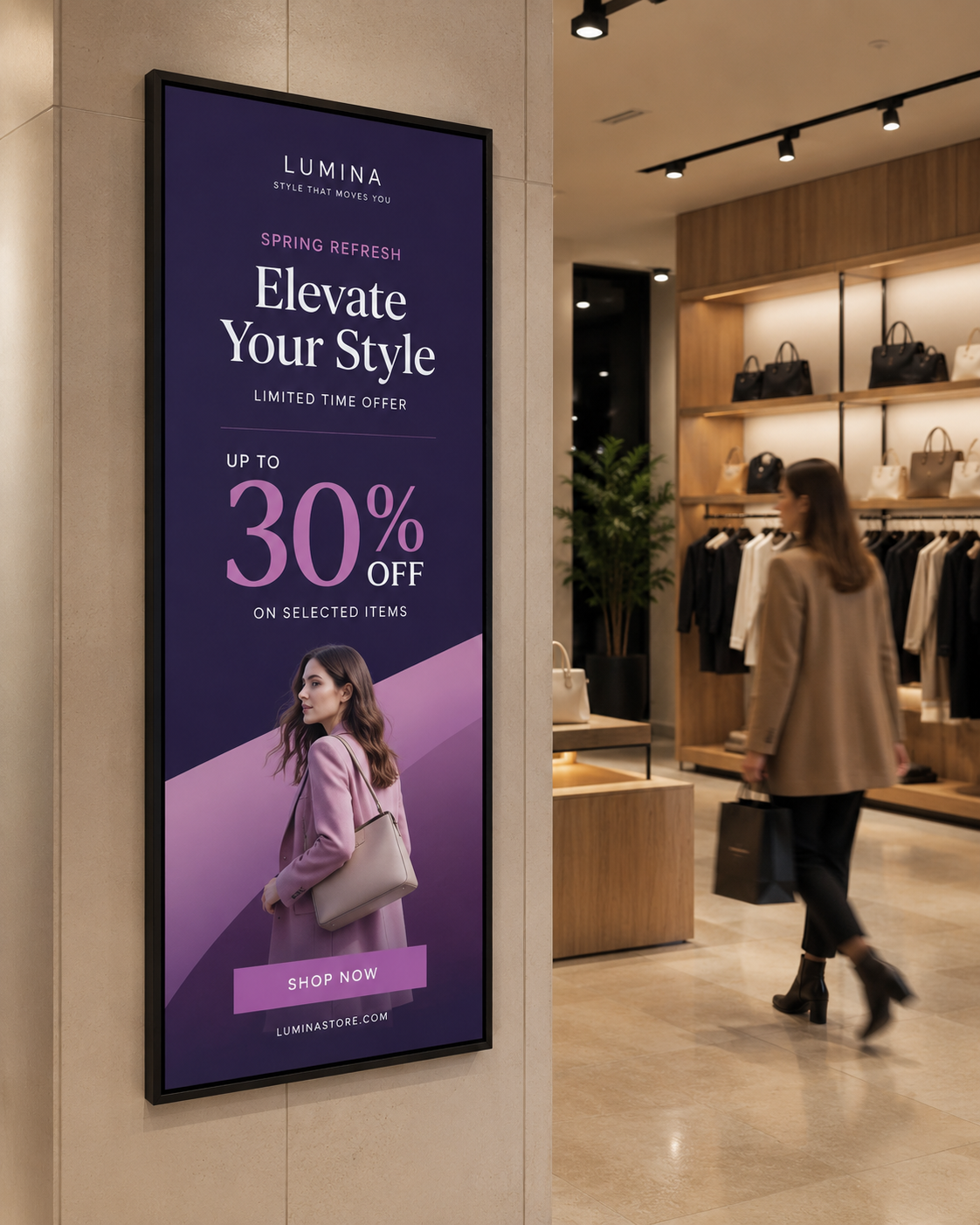 Retail promotion on a digital screen