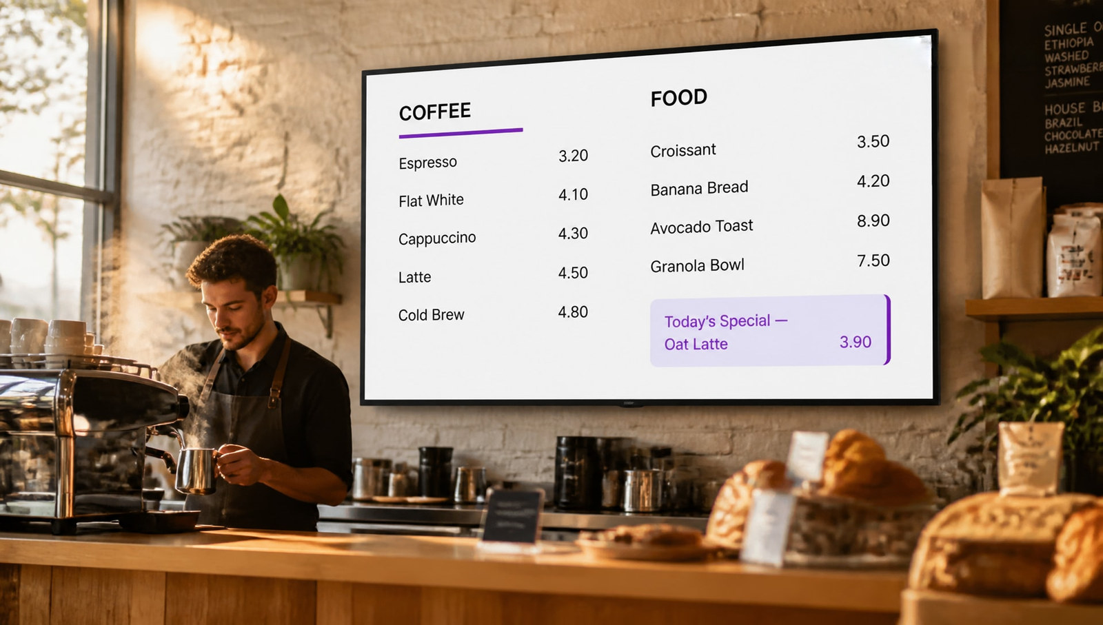 Digital menu board