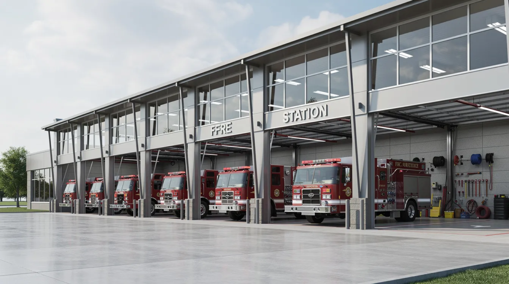 Real-time digital signage screen used in a fire department