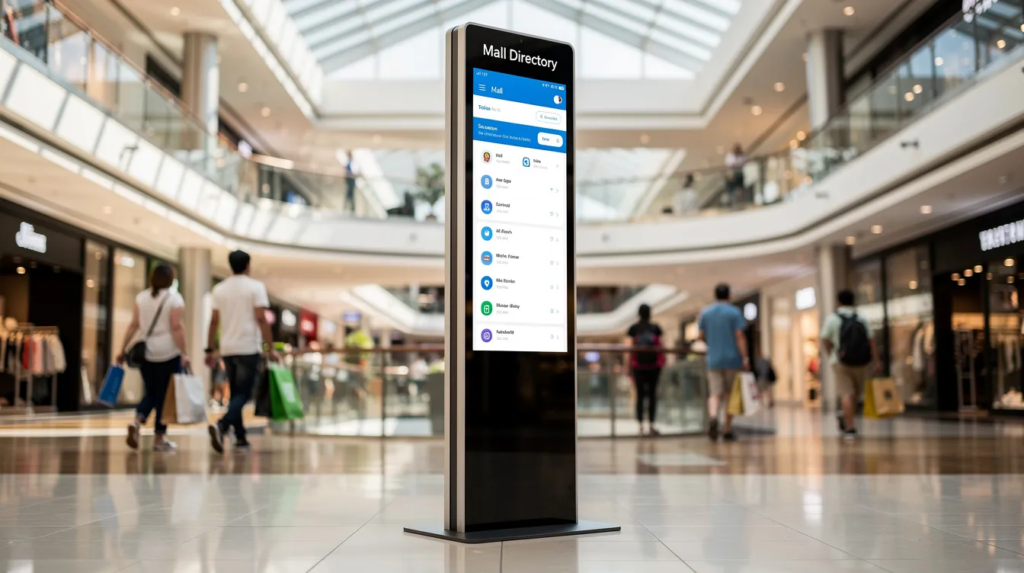 Dynamic digital signboard display transforming a space