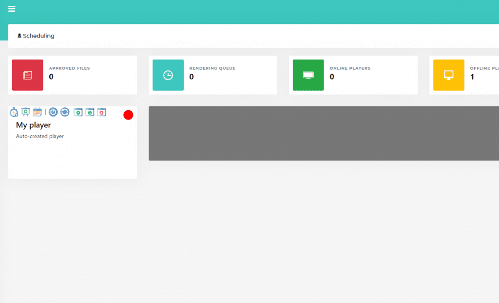 Screenshot of the control panel showing the auto-created player
