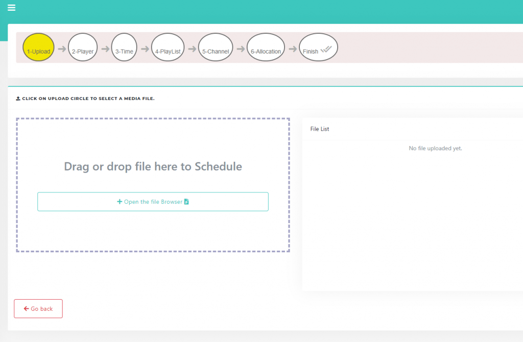 Screenshot of the Quick Start popup showing media upload option