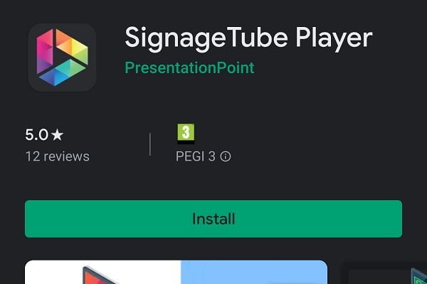 SignageTube player app Google Play Store