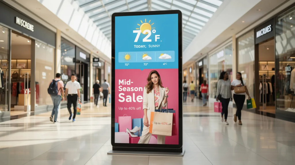 RSS weather feed digital signage turning live forecasts into eye-catching screens