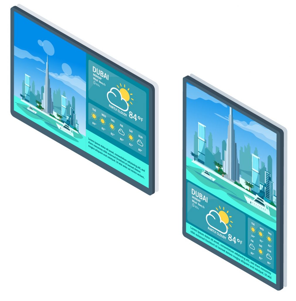 digital signage landscape vs portrait