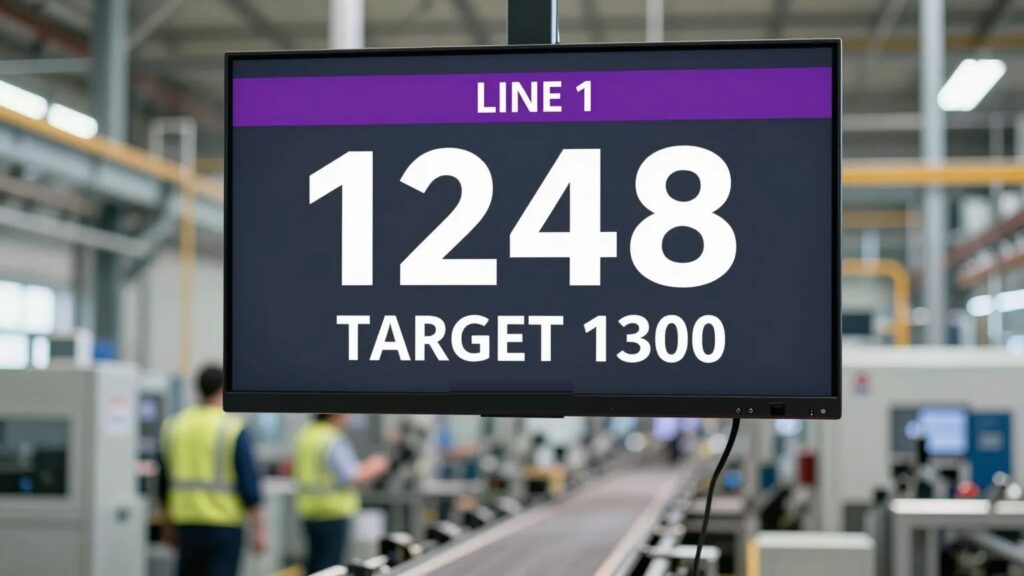 Live SQL Server query displayed on a factory floor screen
