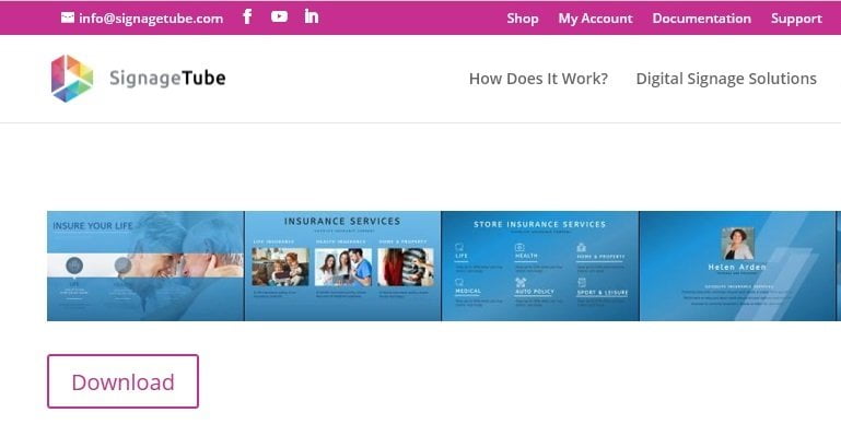 SignageTube digital signage template library