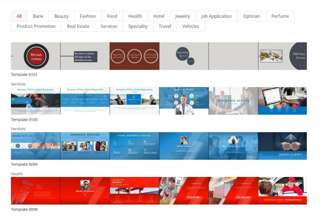 signagetube template category