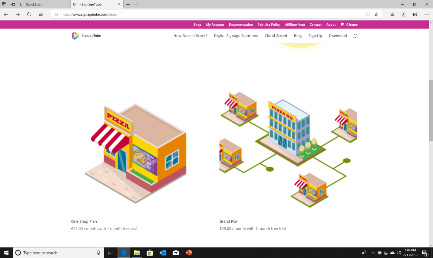 Screenshot showing the scrollable product section on the shop page