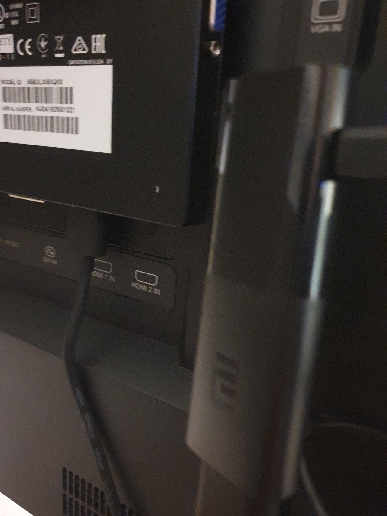 Android TV stick connected to HDMI of television